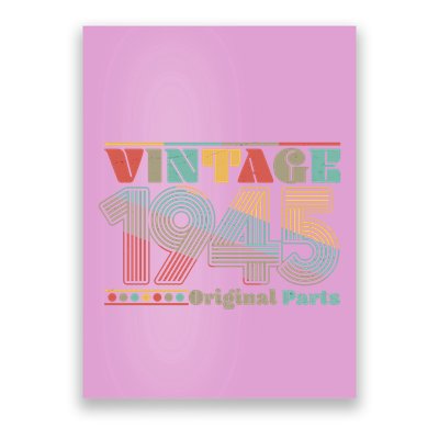 Retro 60s 70s Style Vintage 1945 Original Parts 80th Birthday Poster