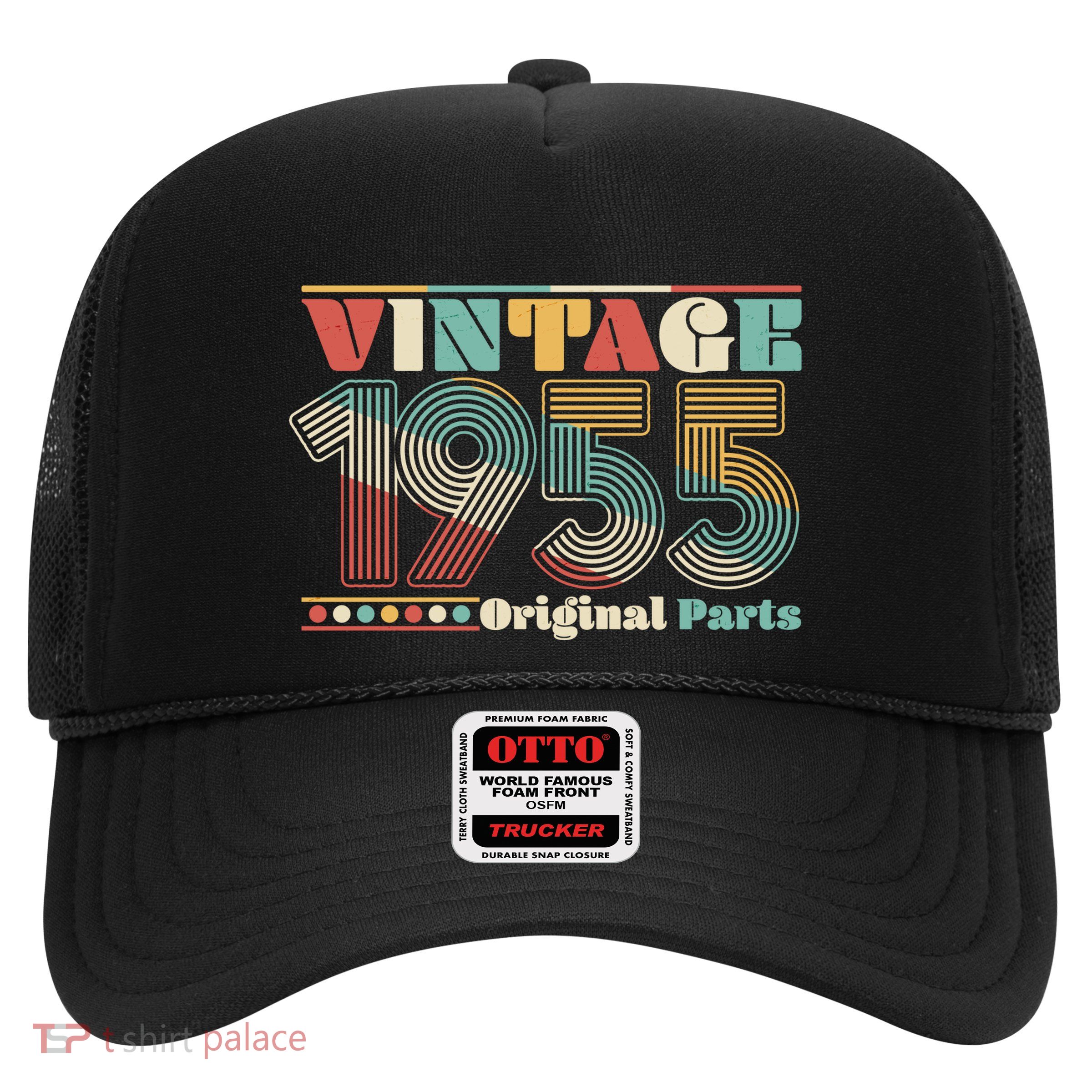 Retro 60s 70s Style Vintage 1955 Original Parts 70th Birthday Trucker Hat