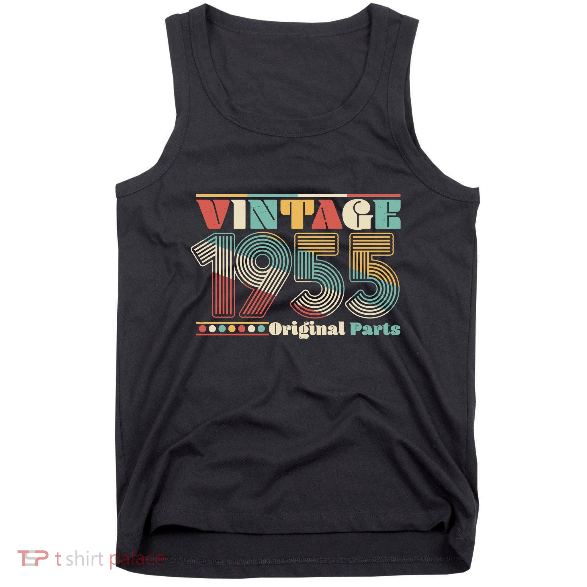 Retro 60s 70s Style Vintage 1955 Original Parts 70th Birthday Tank Top