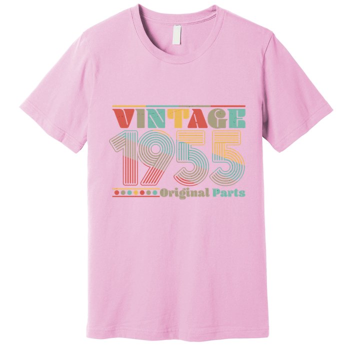 Retro 60s 70s Style Vintage 1955 Original Parts 70th Birthday Premium T-Shirt