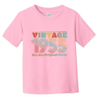 Retro 60s 70s Style Vintage 1955 Original Parts 70th Birthday Toddler T-Shirt