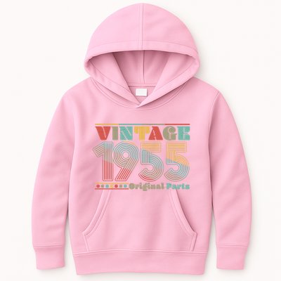 Retro 60s 70s Style Vintage 1955 Original Parts 70th Birthday Kids Hoodie