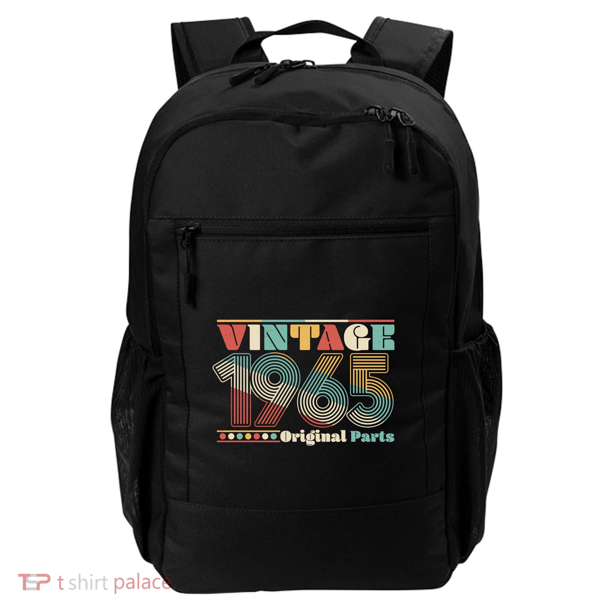 Retro 60s 70s Style Vintage 1965 Original Parts 60th Birthday Backpack