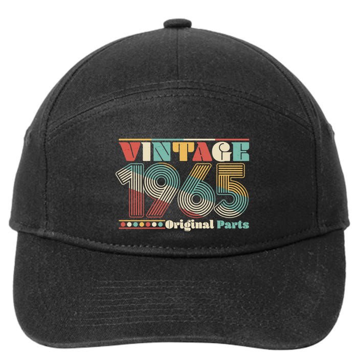 Retro 60s 70s Style Vintage 1965 Original Parts 60th Birthday 7-Panel Snapback Hat