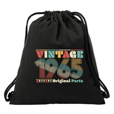 Retro 60s 70s Style Vintage 1965 Original Parts 60th Birthday Drawstring Bag
