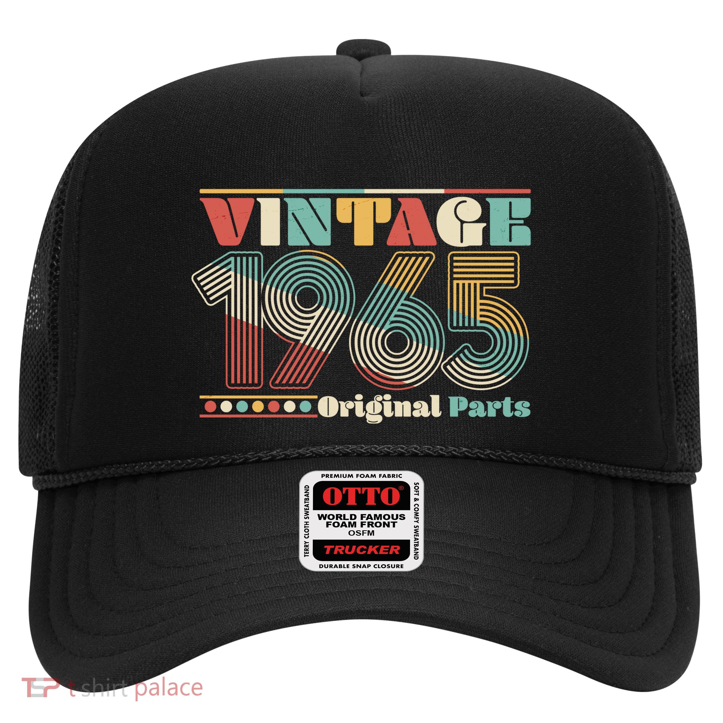 Retro 60s 70s Style Vintage 1965 Original Parts 60th Birthday Trucker Hat