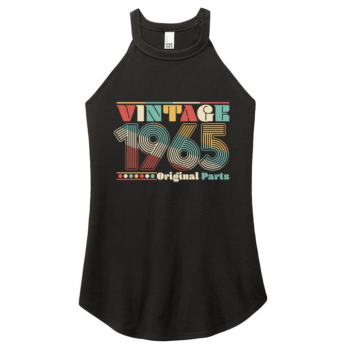 Retro 60s 70s Style Vintage 1965 Original Parts 60th Birthday Women's Perfect Tri Rocker Tank