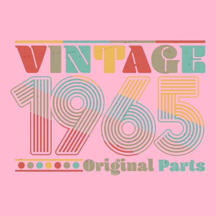 Retro 60s 70s Style Vintage 1965 Original Parts 60th Birthday Premium T-Shirt