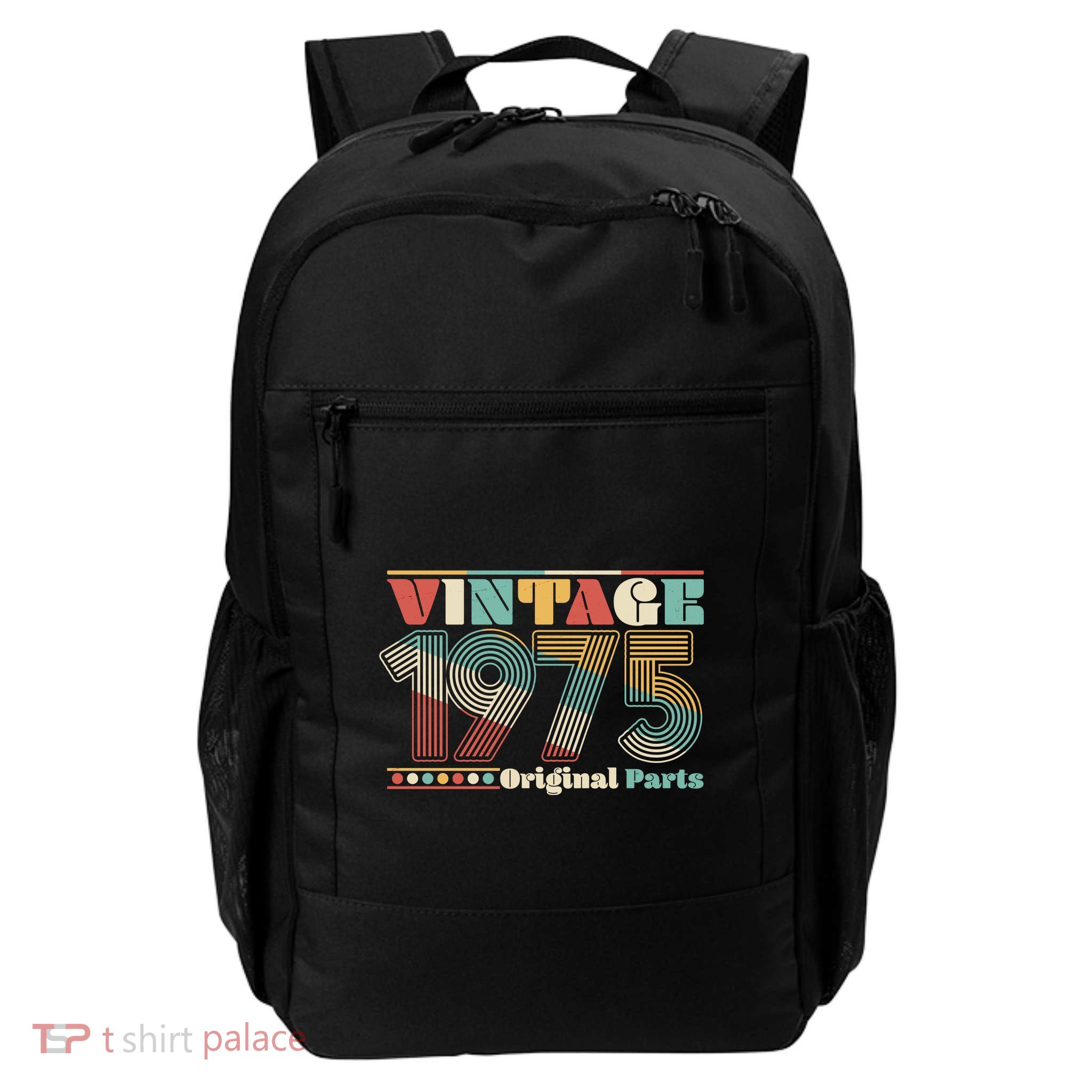 Retro 60s 70s Style Vintage 1975 Original Parts 50th Birthday Backpack