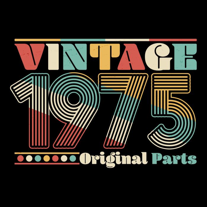 Retro 60s 70s Style Vintage 1975 Original Parts 50th Birthday Backpack