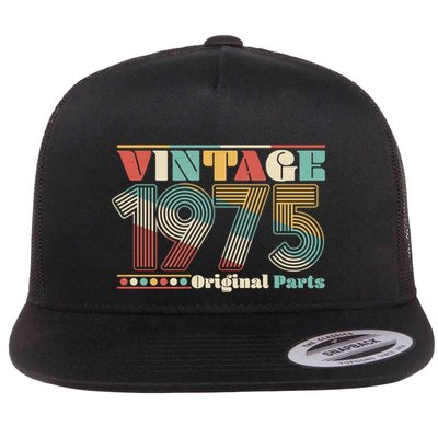 Retro 60s 70s Style Vintage 1975 Original Parts 50th Birthday Flatbill Hat