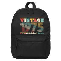 Retro 60s 70s Style Vintage 1975 Original Parts 50th Birthday 16 in Basic Backpack