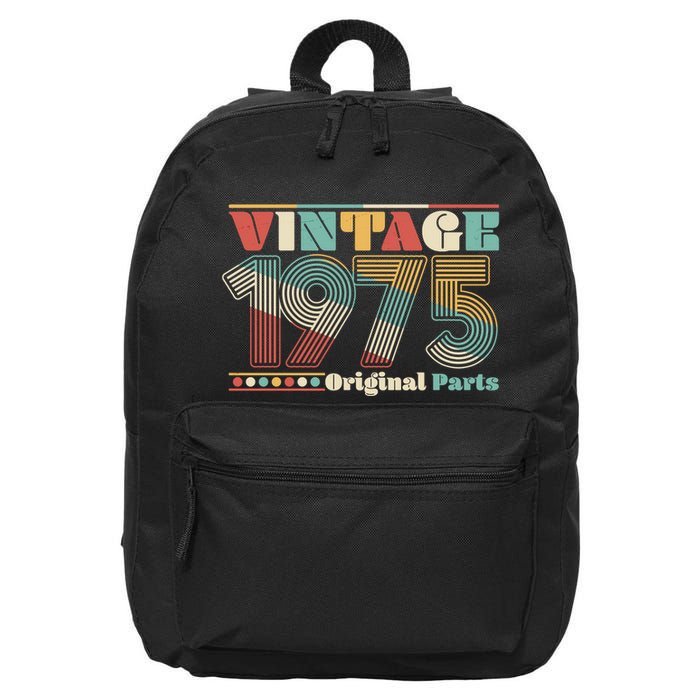 Retro 60s 70s Style Vintage 1975 Original Parts 50th Birthday 16 in Basic Backpack