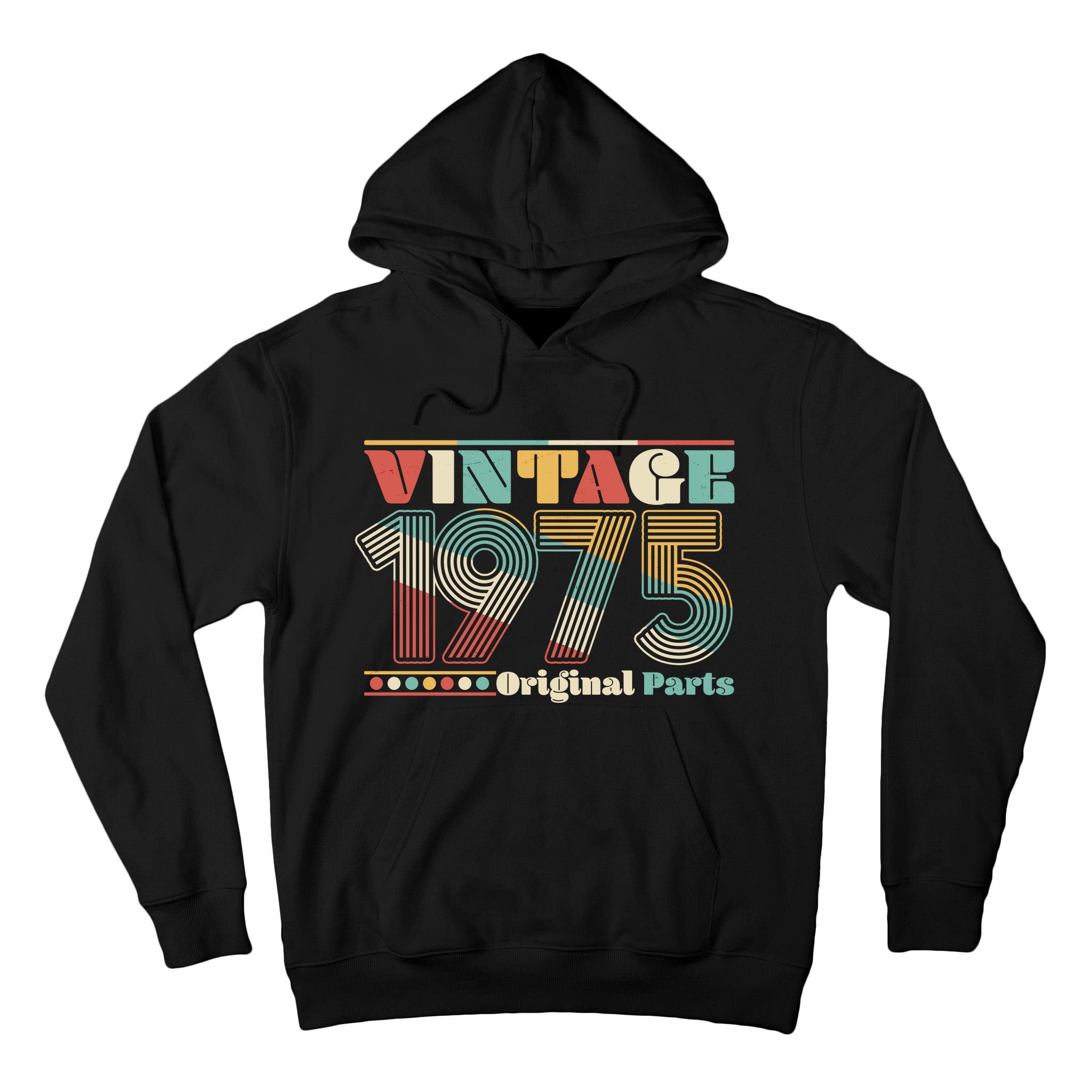 Retro 60s 70s Style Vintage 1975 Original Parts 50th Birthday Tall Hoodie