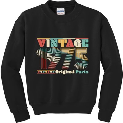 Retro 60s 70s Style Vintage 1975 Original Parts 50th Birthday Kids Sweatshirt