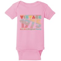 Retro 60s 70s Style Vintage 1975 Original Parts 50th Birthday Baby Bodysuit
