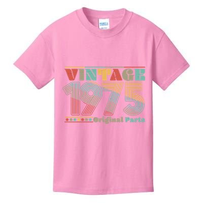 Retro 60s 70s Style Vintage 1975 Original Parts 50th Birthday Kids T-Shirt