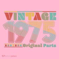 Retro 60s 70s Style Vintage 1975 Original Parts 50th Birthday Kids T-Shirt