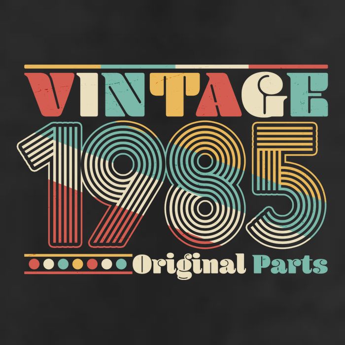 Retro 60s 70s Style Vintage 1985 Original Parts 40th Birthday Garment-Dyed Heavyweight T-Shirt