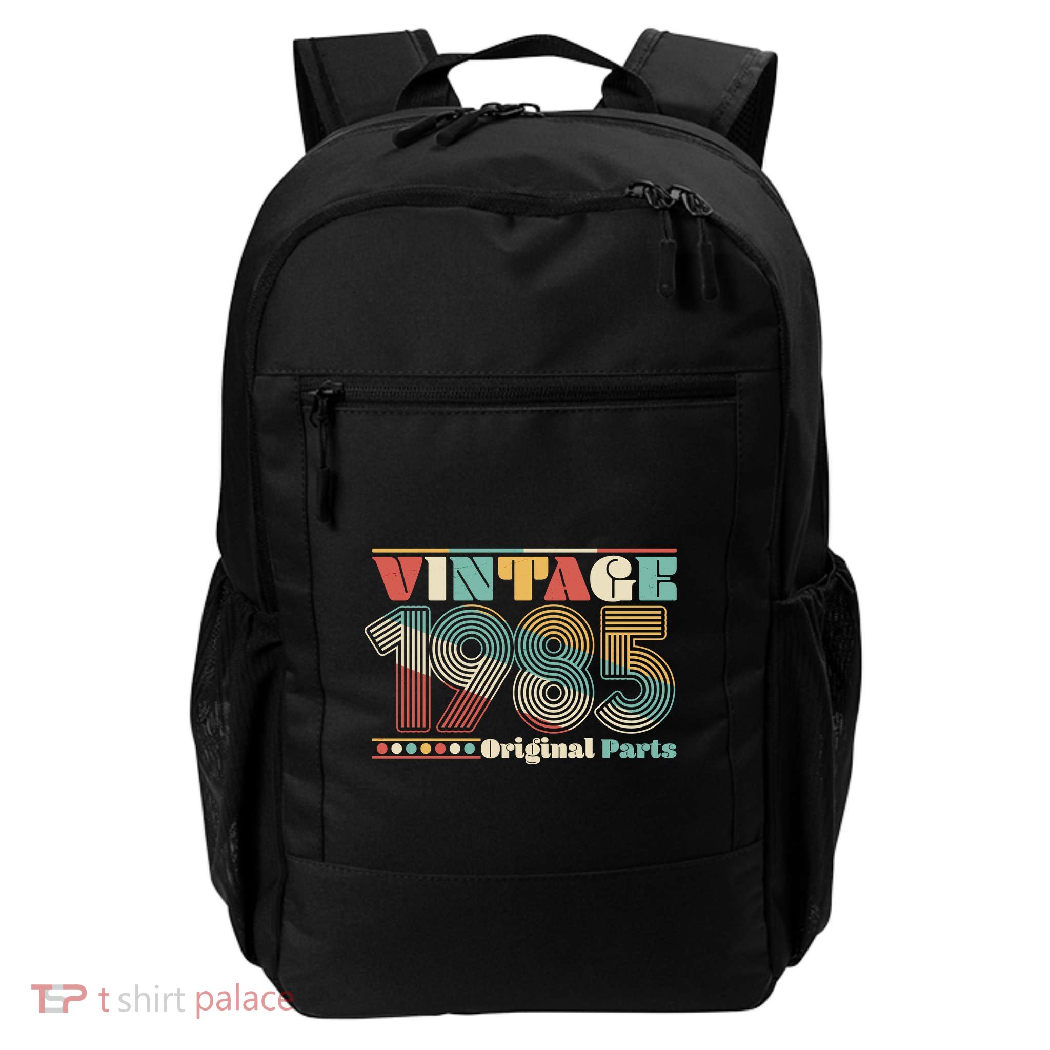 Retro 60s 70s Style Vintage 1985 Original Parts 40th Birthday Backpack
