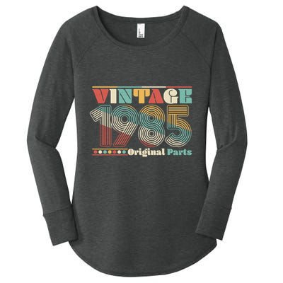 Retro 60s 70s Style Vintage 1985 Original Parts 40th Birthday Women's Perfect Tri Tunic Long Sleeve Shirt