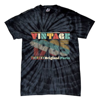 Retro 60s 70s Style Vintage 1985 Original Parts 40th Birthday Tie-Dye T-Shirt