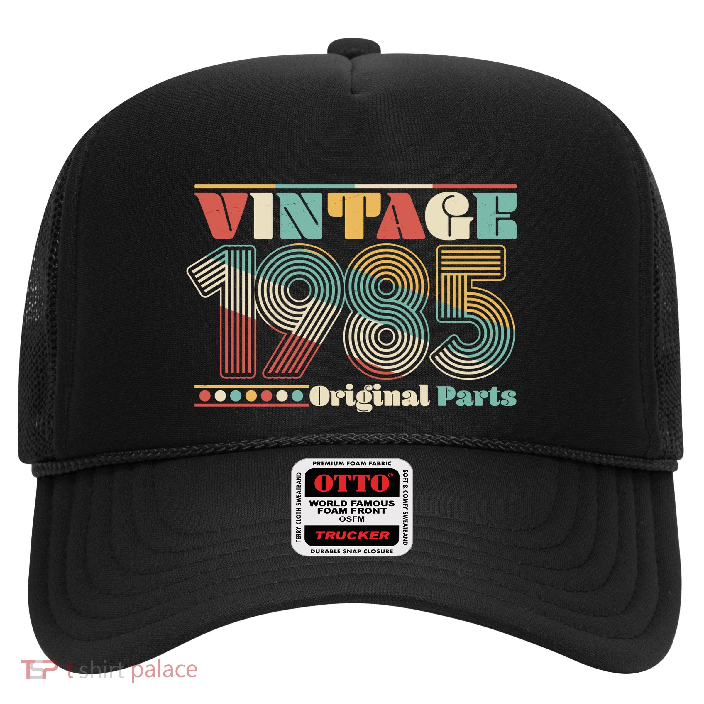 Retro 60s 70s Style Vintage 1985 Original Parts 40th Birthday Trucker Hat