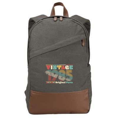 Retro 60s 70s Style Vintage 1985 Original Parts 40th Birthday Cotton Canvas Backpack