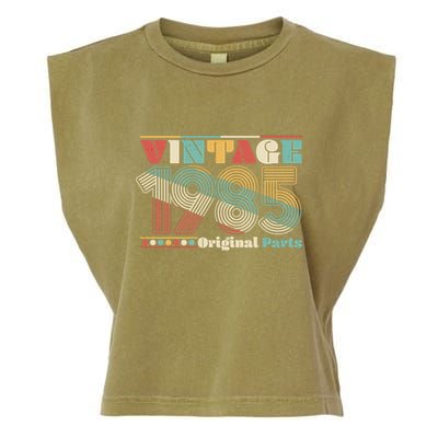 Retro 60s 70s Style Vintage 1985 Original Parts 40th Birthday Garment-Dyed Women's Muscle Tee