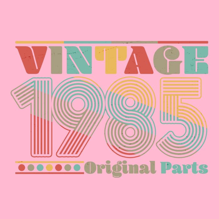 Retro 60s 70s Style Vintage 1985 Original Parts 40th Birthday Long Sleeve Shirt