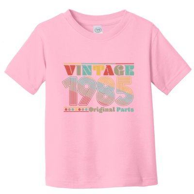 Retro 60s 70s Style Vintage 1985 Original Parts 40th Birthday Toddler T-Shirt