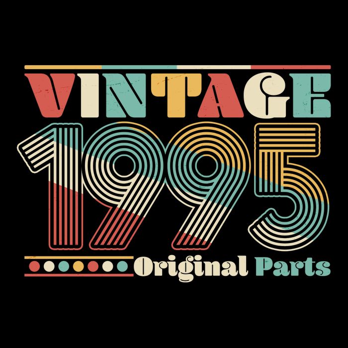 Retro 60s 70s Style Vintage 1995 Original Parts 30th Birthday Sweatshirt
