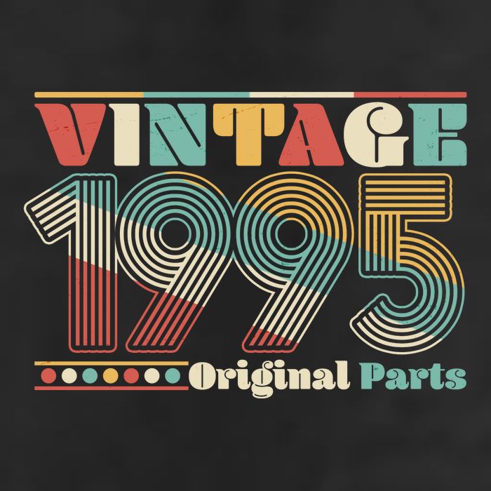 Retro 60s 70s Style Vintage 1995 Original Parts 30th Birthday Beanie