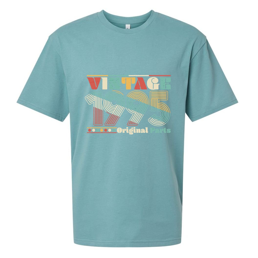 Retro 60s 70s Style Vintage 1995 Original Parts 30th Birthday Sueded Cloud Jersey T-Shirt