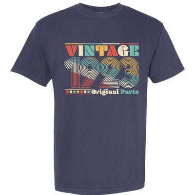 Retro 60s 70s Style Vintage 1923 Original Parts 100th Birthday Garment-Dyed Heavyweight T-Shirt