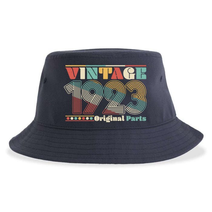 Retro 60s 70s Style Vintage 1923 Original Parts 100th Birthday Sustainable Bucket Hat