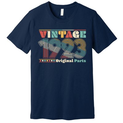 Retro 60s 70s Style Vintage 1923 Original Parts 100th Birthday Premium T-Shirt