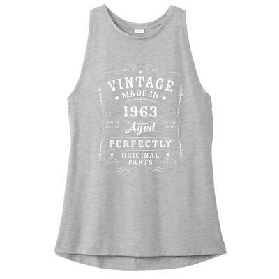 Retro 60th Birthday Party Supplies 1963 Sixtieth Celebration Ladies PosiCharge Tri-Blend Wicking Tank