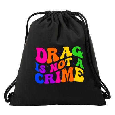 Retro 60's Drag Is Not A Crime Drawstring Bag