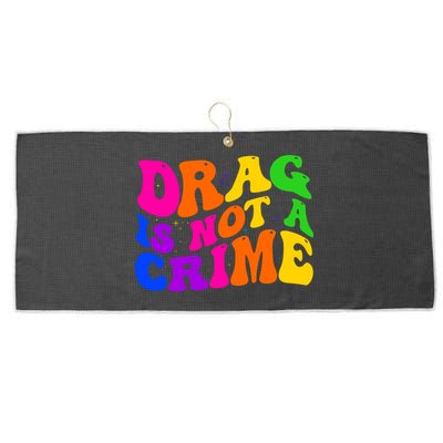 Retro 60's Drag Is Not A Crime Large Microfiber Waffle Golf Towel