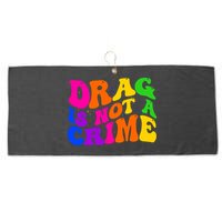 Retro 60's Drag Is Not A Crime Large Microfiber Waffle Golf Towel