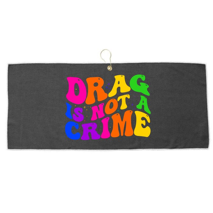 Retro 60's Drag Is Not A Crime Large Microfiber Waffle Golf Towel