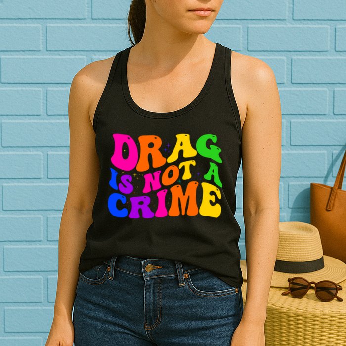 Retro 60's Drag Is Not A Crime Womens Tank Top