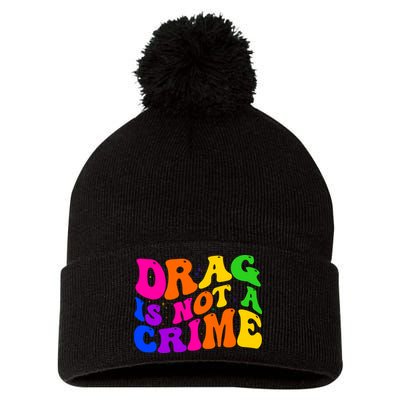 Retro 60's Drag Is Not A Crime Pom Pom 12in Knit Beanie