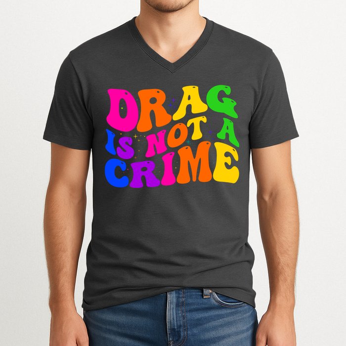 Retro 60's Drag Is Not A Crime V-Neck T-Shirt