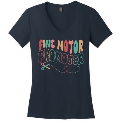 Retro 60s Fine Motor Promoter Occupational Therapy Women's V-Neck T-Shirt