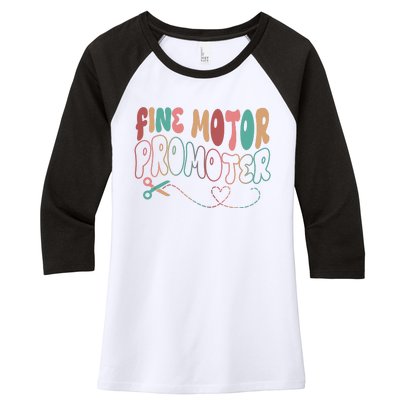 Retro 60s Fine Motor Promoter Occupational Therapy Women's Tri-Blend 3/4-Sleeve Raglan Shirt