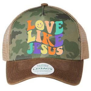 Retro 60s Love Like Jesus Legacy Tie Dye Trucker Hat