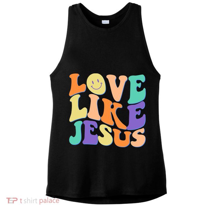 Retro 60s Love Like Jesus Ladies PosiCharge Tri-Blend Wicking Tank