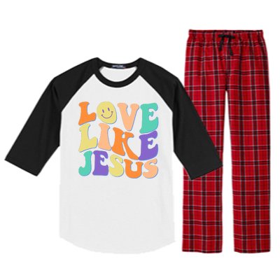 Retro 60s Love Like Jesus Raglan Sleeve Pajama Set